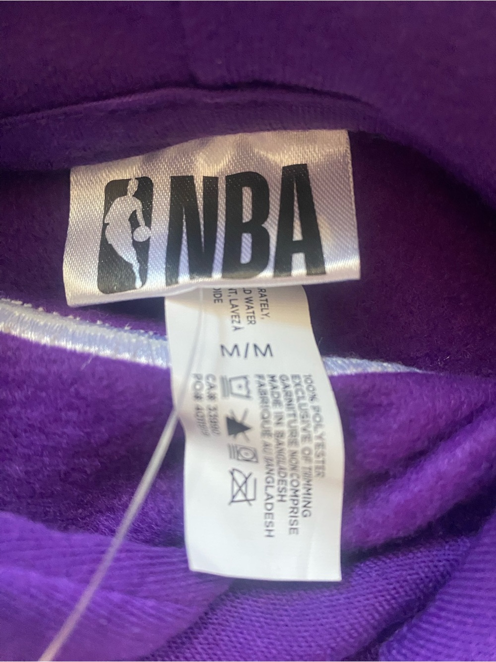 NWT Toronto Raptors NBA Hoodie Purple Chenille Patch Logo - Men’s Size M - New - Picture 6 of 12